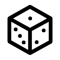 Iconography representing a die with the numbers 1, 2, and 3 visible, required to roll a 6-sided die to execute a special attack with the indicated ability. The values that allow it are 1, 2, and 3, while the values that prevent it are 4, 5, and 6.