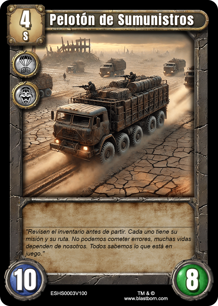 Carta de ejemplo (código:ESHS0003V100) pelotón de suministros.