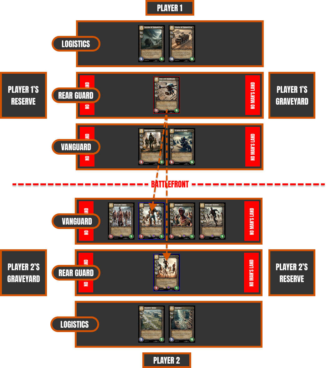 Example of aviation long-range attack during the game