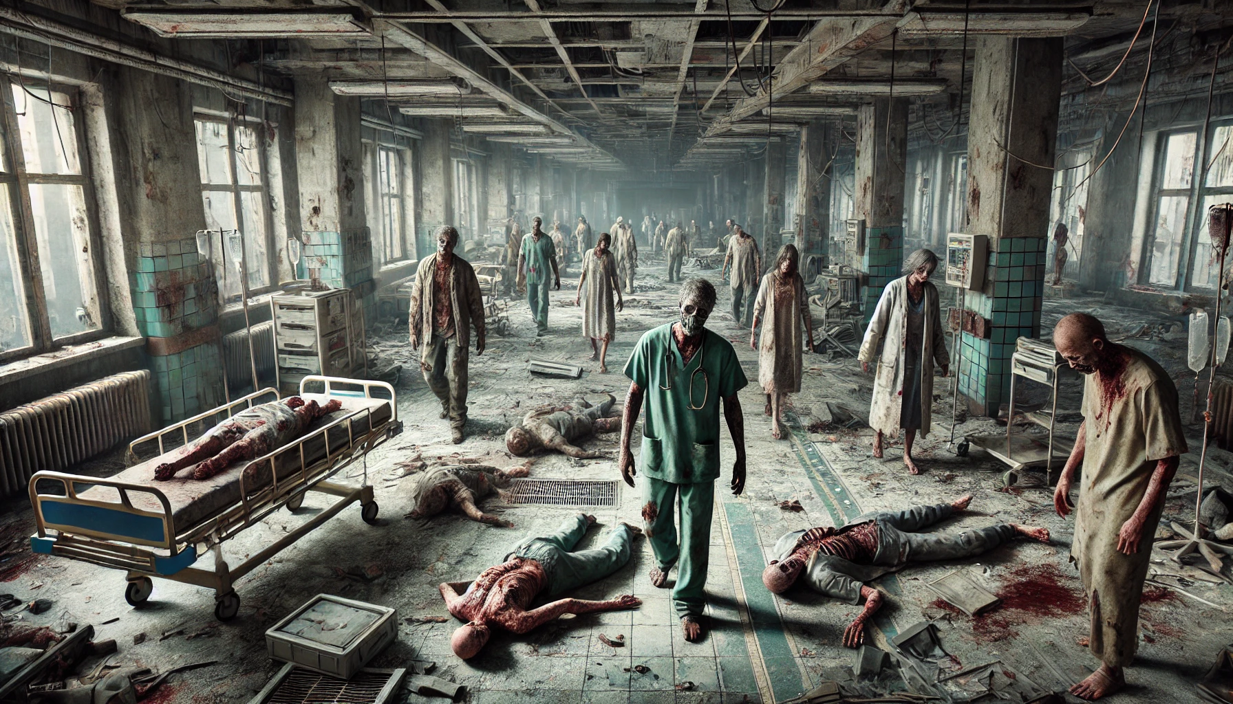 In the dark and disordered hallways of an abandoned hospital, the Infected wander silently. Most were once doctors and patients left behind by the defence forces when they fled from an approaching horde.